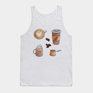 Watercolor Don't Look for Love Look for Coffee set Tank Top